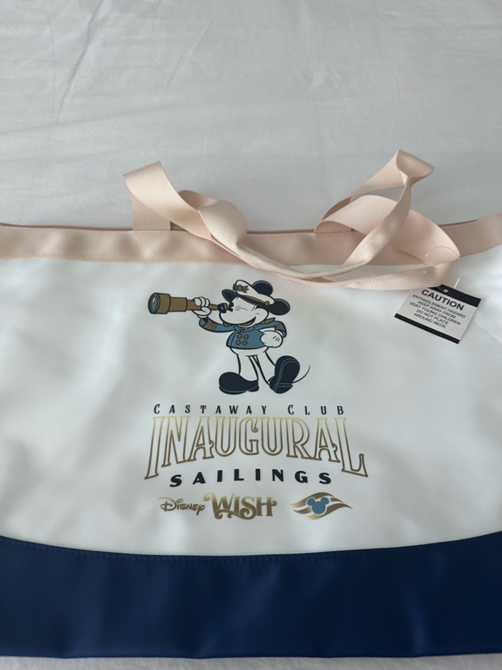 Disney White Navy Castaway Club Inaugural Sailings Tote